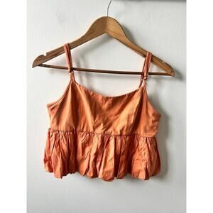 Anthropologie Maeve Ruffled Bubble cropped tank women's small